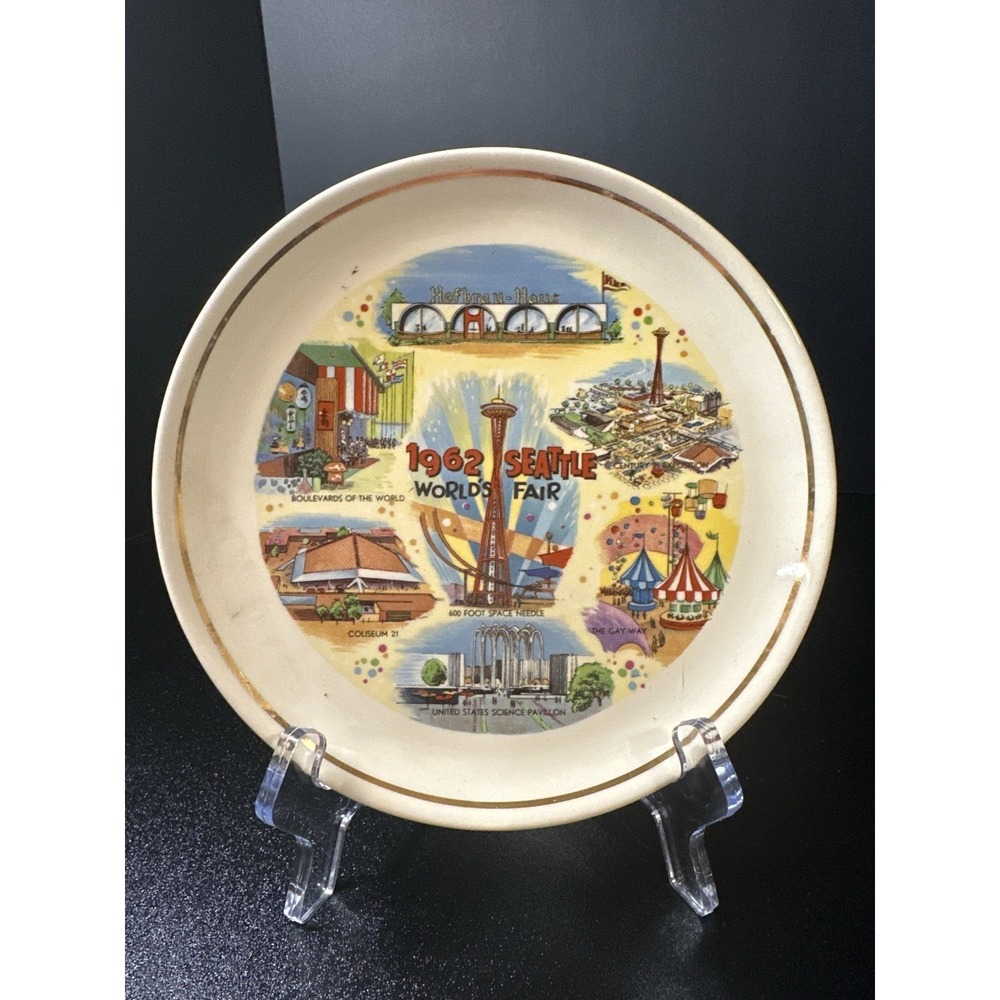 1962 Seattle World's Fair Souvenir Plate Space Needle Century 21 Exposition